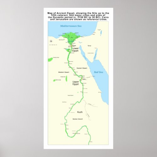 Map of Ancient Egypt Dynastic Period Poster