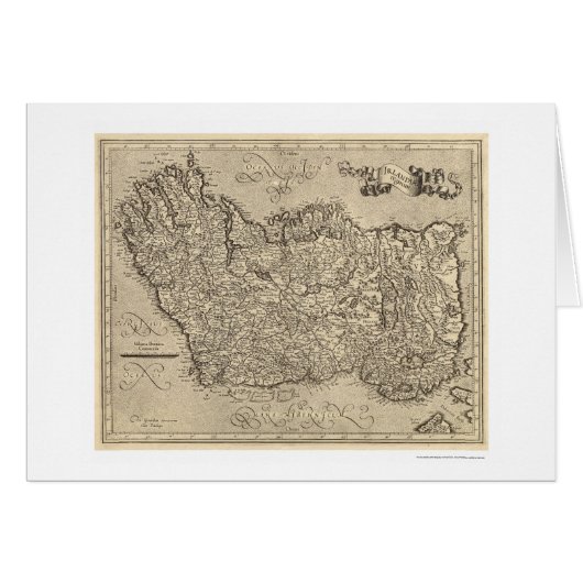 Map of Ancient Ireland by Mercator 1580 Cards (Front Horizontal)