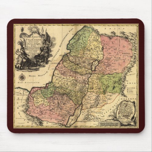 Map Of Ancient Israel With The 12 Tribes Mouse Pad