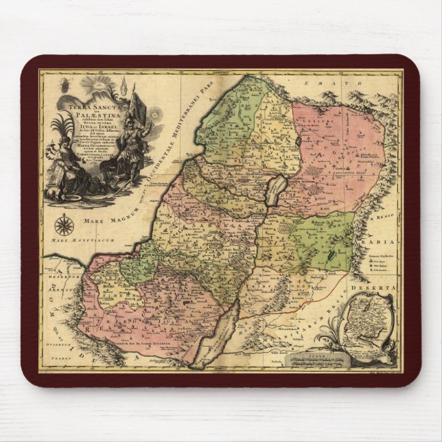 Map Of Ancient Israel With The 12 Tribes Mouse Pad (Front)