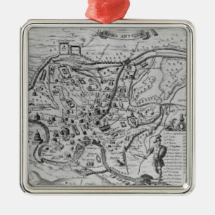 Map of Ancient Rome Metal Ornament