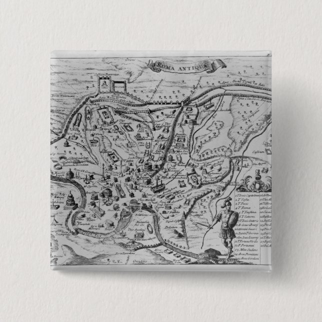 Map of Ancient Rome Pinback Button (Front)