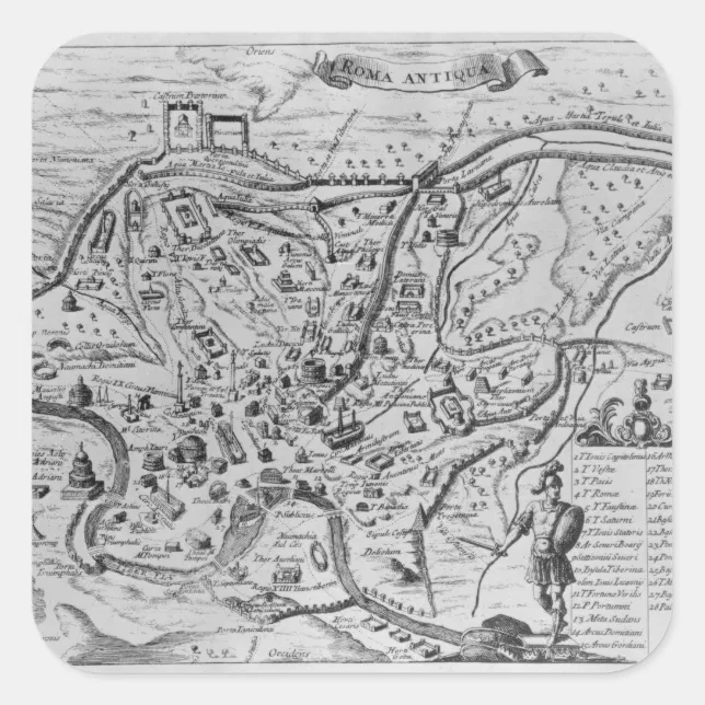 Map of Ancient Rome Square Sticker | Zazzle