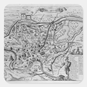Map of Ancient Rome Square Sticker