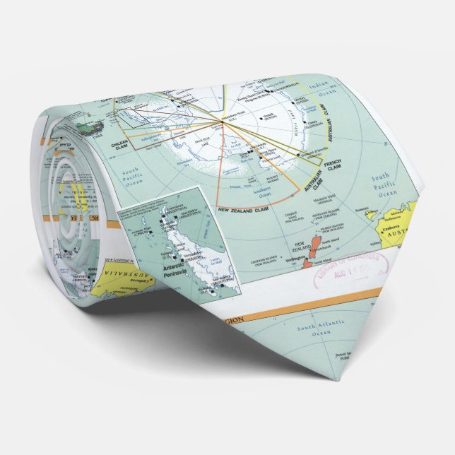Map of Antarctica (2000) Neck Tie (Rolled)