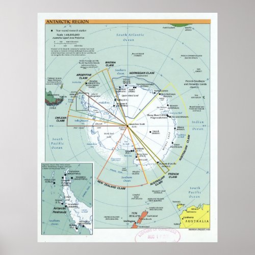 Map of Antarctica 2000 Poster