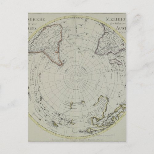 Map of Antarctica 2 Postcard