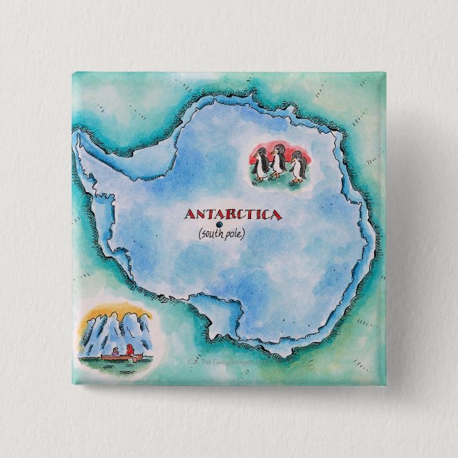 Map of Antarctica Button (Front)