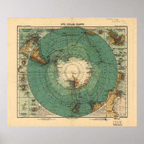 Map of Antarctica from 1912 Sd_Polar_Karte Poster