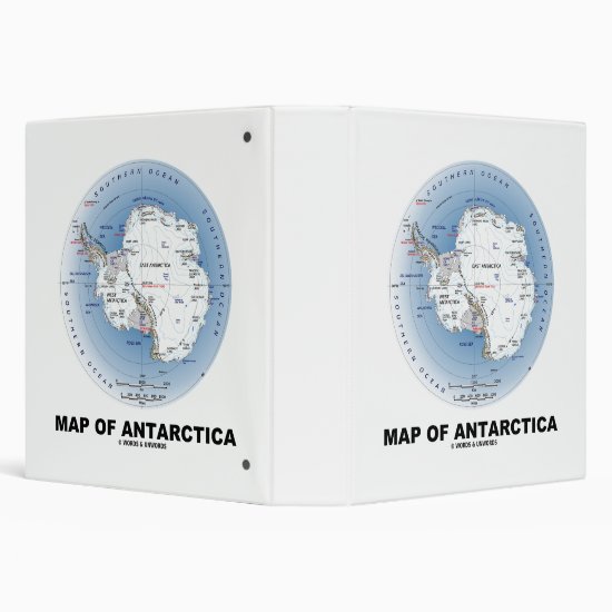 Map Of Antarctica Geography 3 Ring Binder