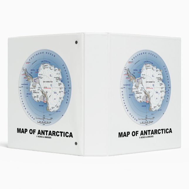 Map Of Antarctica Geography 3 Ring Binder (Background)