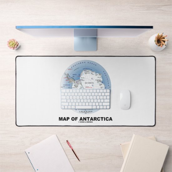 Map Of Antarctica Geography Desk Mat