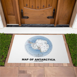 Map Of Antarctica Geography Doormat