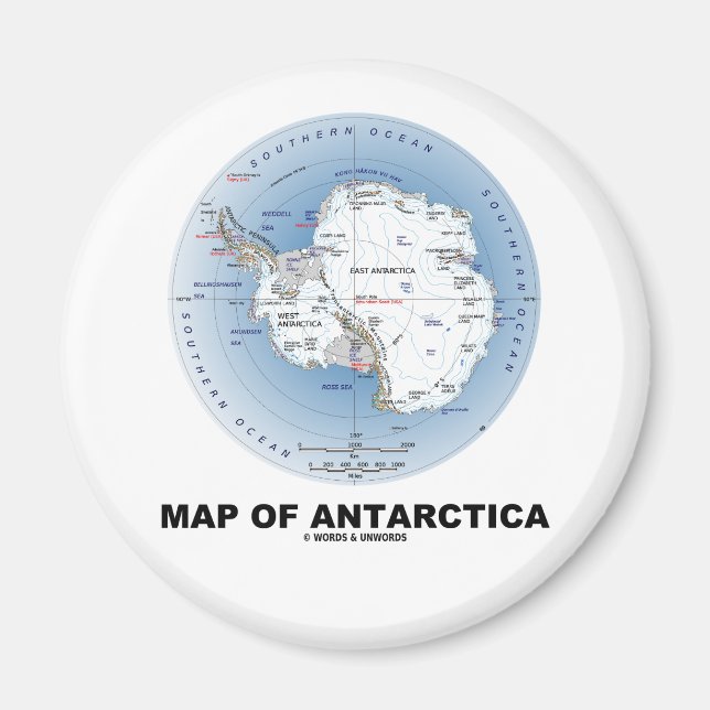 Map Of Antarctica (Geography) Magnet (Front)