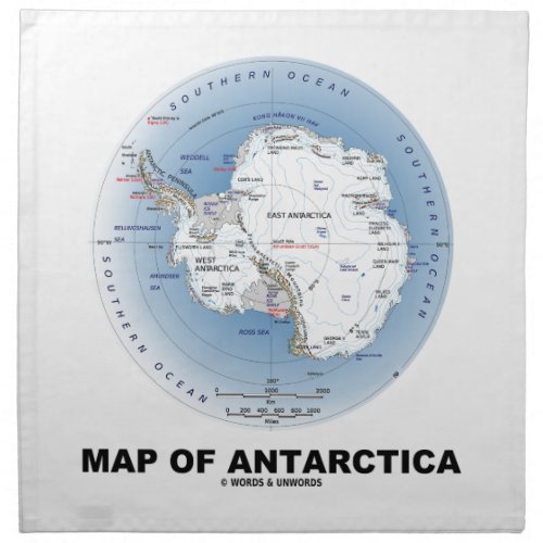 Map Of Antarctica Geography Napkin