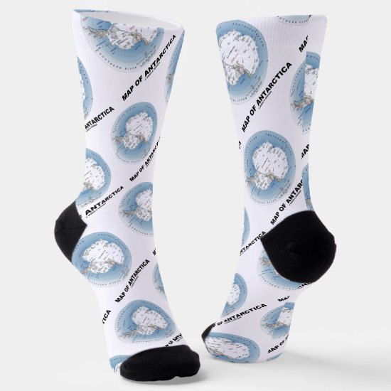 Map Of Antarctica Geography Socks