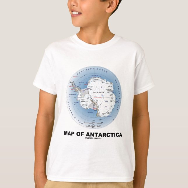 Map Of Antarctica (Geography) T-Shirt (Front)