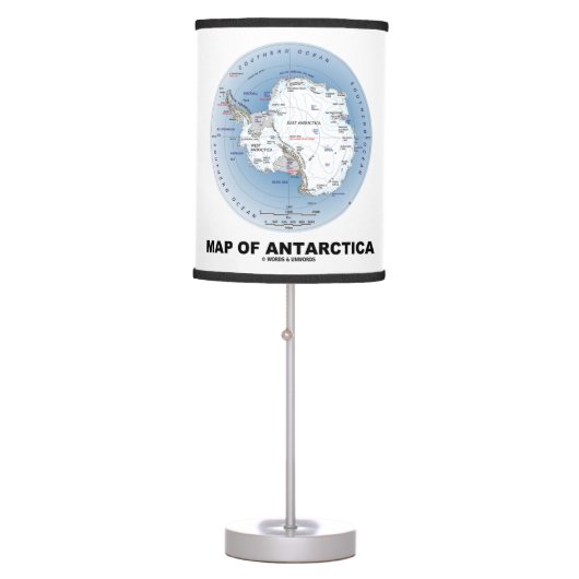Map Of Antarctica Geography Table Lamp (Front)