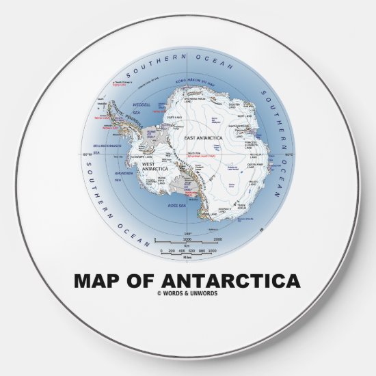 Map Of Antarctica Geography Wireless Charger