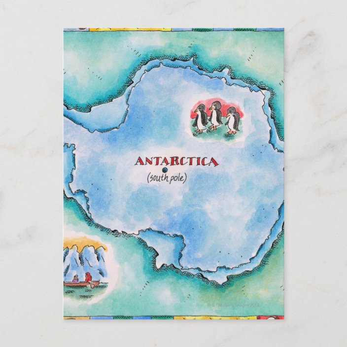 Map of Antarctica Postcard | Zazzle.com