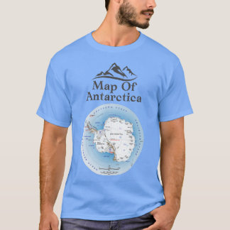 Map Of Antarctica Southern Continent Geography 1 T-Shirt