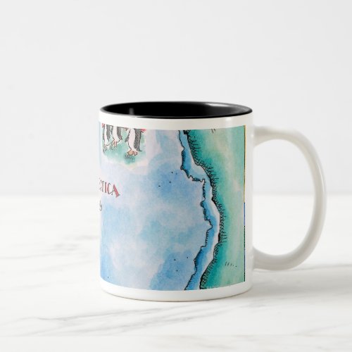 Map of Antarctica Two_Tone Coffee Mug