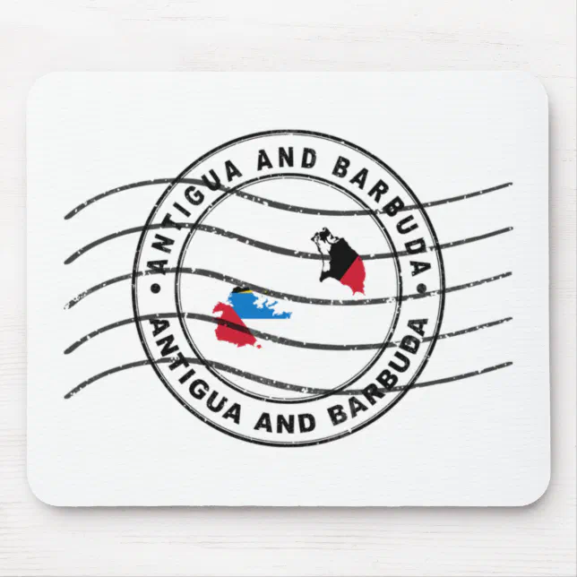 Map of Antigua and Barbuda, Postal Passport Stamp Mouse Pad Zazzle