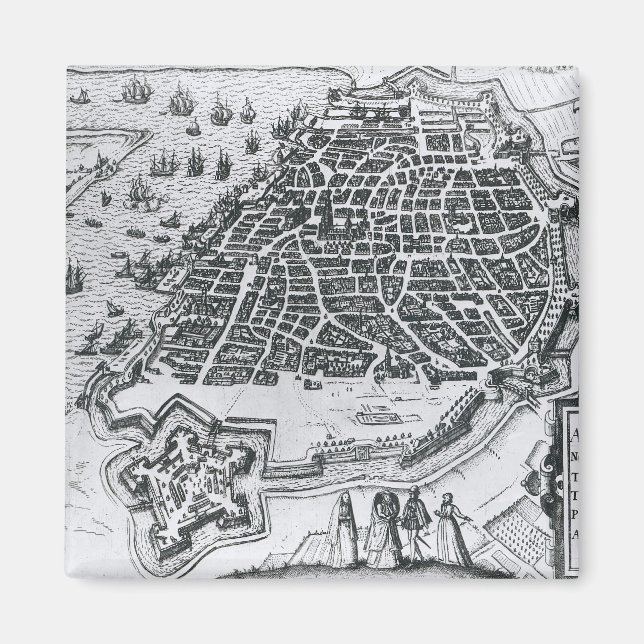 Map of Antwerp, 1598 Magnet (Front)