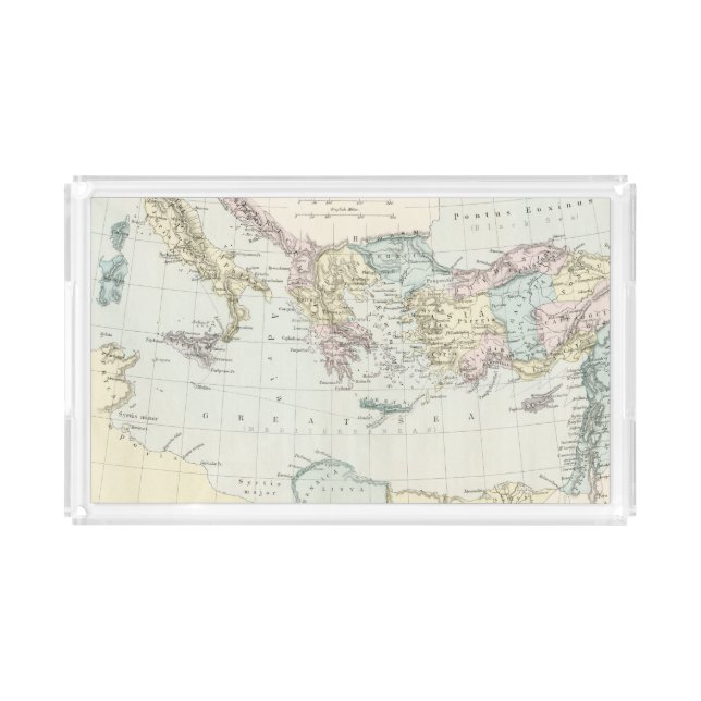 Map of Apostle Paul's Missionary Journeys Acrylic Tray (Front)