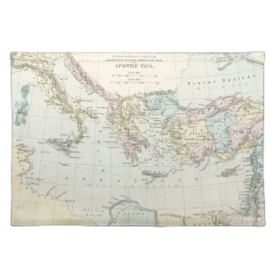 Map of Apostle Paul's Missionary Journeys Cloth Placemat