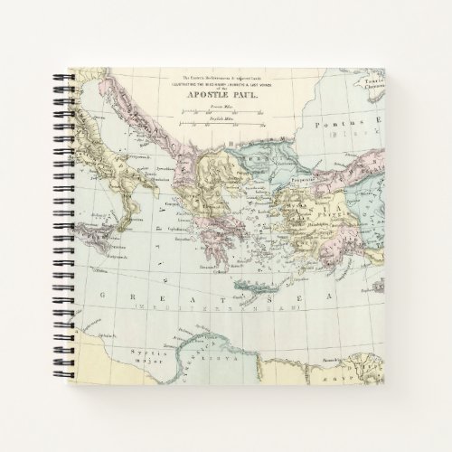 Map of Apostle Pauls Missionary Journeys Notebook