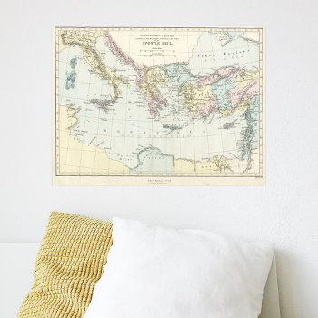 Map Of Apostle Paul's Missionary Journeys Poster by bridgemanimages at Zazzle