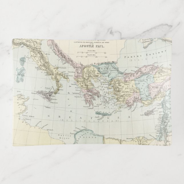 Map of Apostle Paul's Missionary Journeys Trinket Tray (Front)