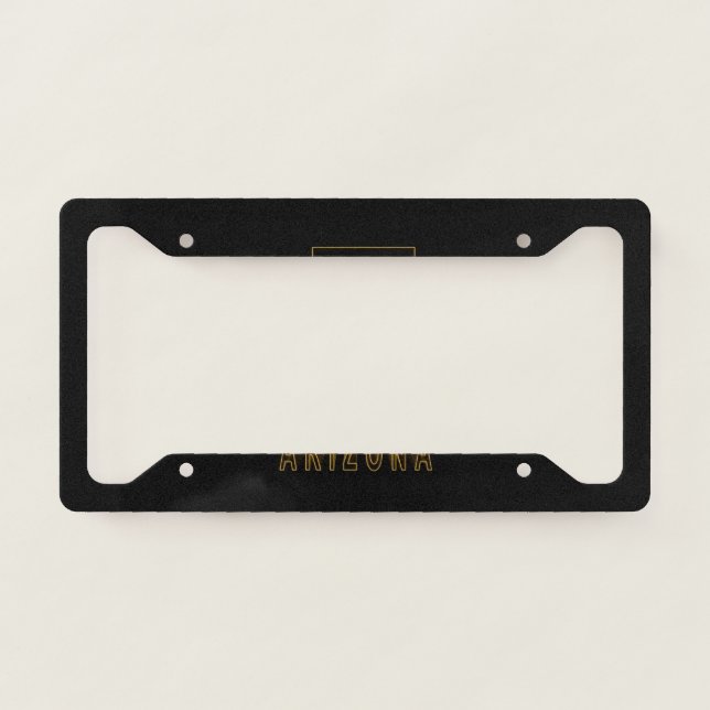 Map of Arizona, Gold Map License Plate Frame (Front)