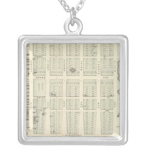 Map of Asbury Park, Monmouth County, New Jersey Silver Plated Necklace