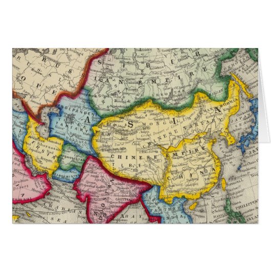 Map Of Asia Cards (Front Horizontal)