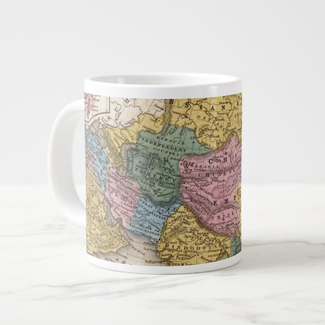 Map of Asia Large Coffee Mug (Front Left)