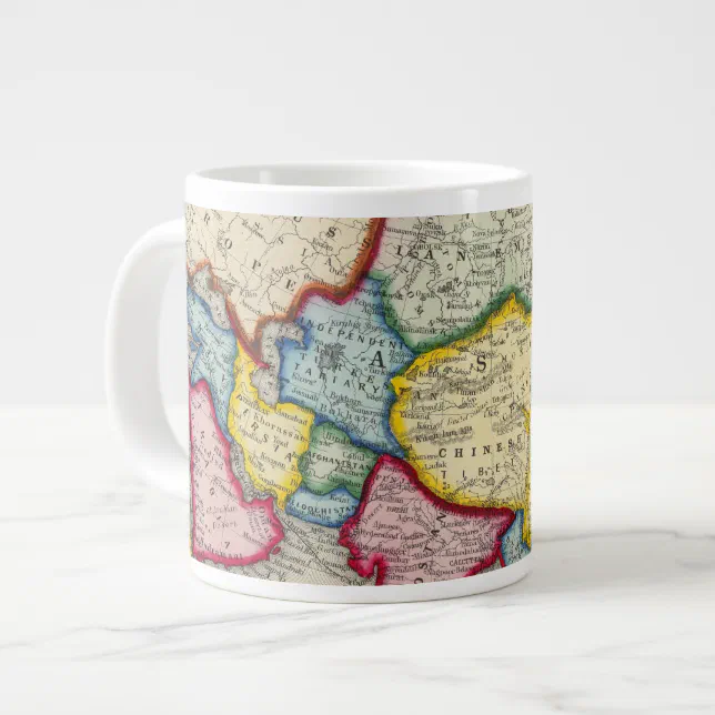 Teamap Mug Map Of Asia Large Coffee Mug | Zazzle