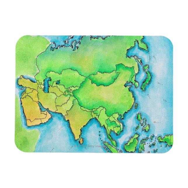 Map of Asia Magnet (Horizontal)