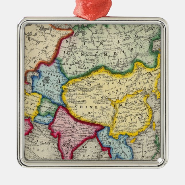 Map Of Asia Metal Ornament (Front)