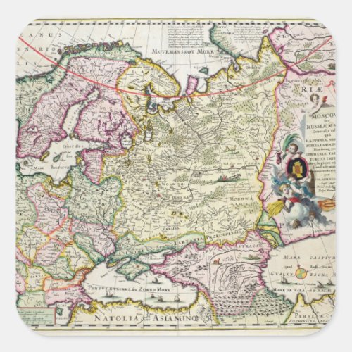 Map of Asia Minor Square Sticker