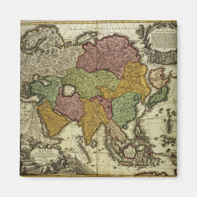 Map of Asia, Nuremberg, c.1730 Magnet (Front)