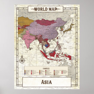 Map Of Asia Poster