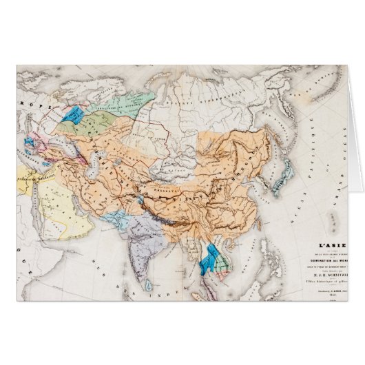Map of Asia | Time of Kublai Khan Cards (Front Horizontal)