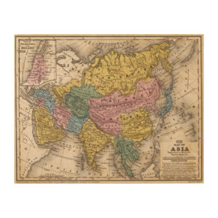 Map of Asia Wood Wall Decor