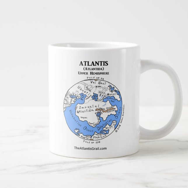 Map of Atlantis - Both Hemispheres - Jumbo Mug (Right)
