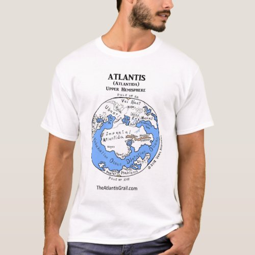 Map of Atlantis _ Both Hemispheres _ T_Shirt