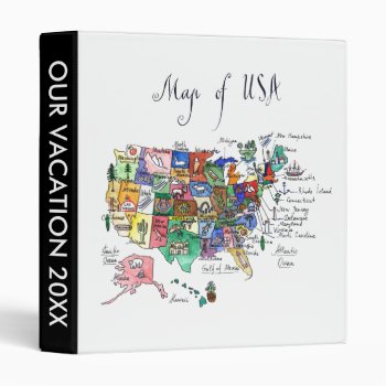 Map Of Attractions Of United States Of America Binder by adventurebeginsnow at Zazzle