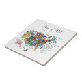 Map of Attractions of United States of America Ceramic Tile | Zazzle