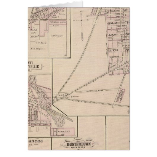 Map of Auburn, De Kalb Co Cards (Front)